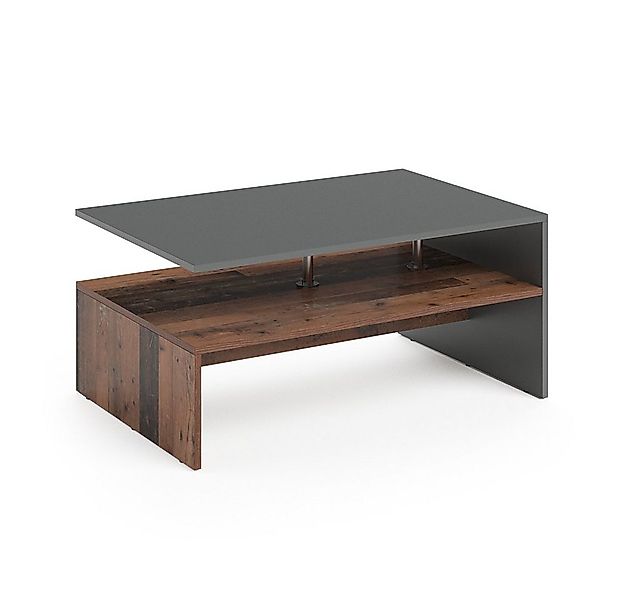 Vicco Couchtisch Amato, Anthrazit/Goldkraft Eiche, 90 x 60 cm günstig online kaufen