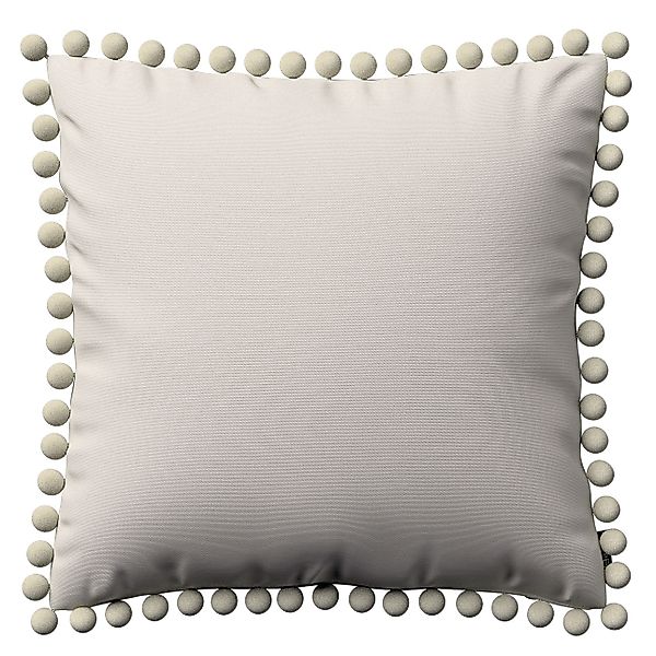 Kissenhülle Wera mit Bommeln, hellgrau , 45 x 45 cm, Cotton Panama (702-45) günstig online kaufen