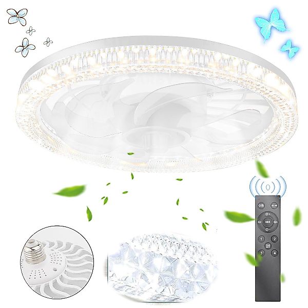 ZEUOPQ Deckenleuchten Deckenventilatoren E27 LED Deckenventilator günstig online kaufen