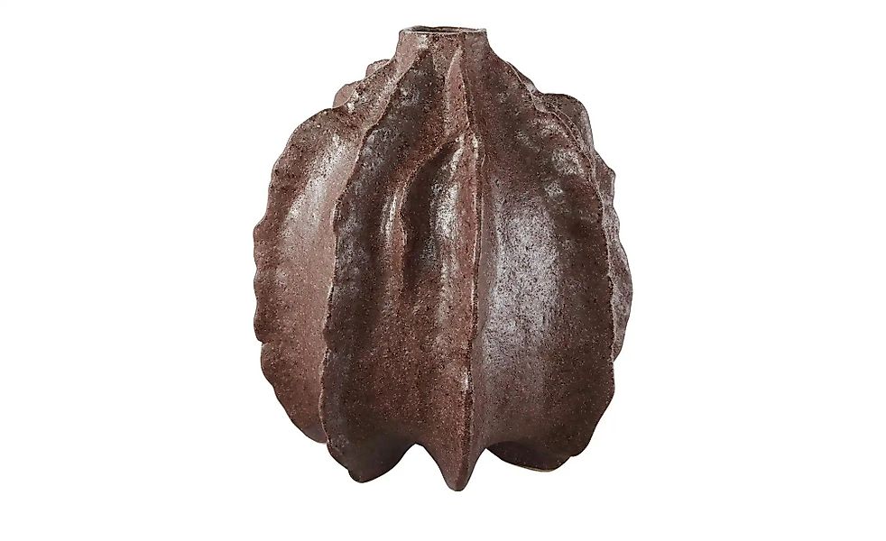 HOME STORY Vase   ¦ braun ¦ Steingut ¦ Maße (cm): H: 25,5  Ø: 22 Accessoire günstig online kaufen