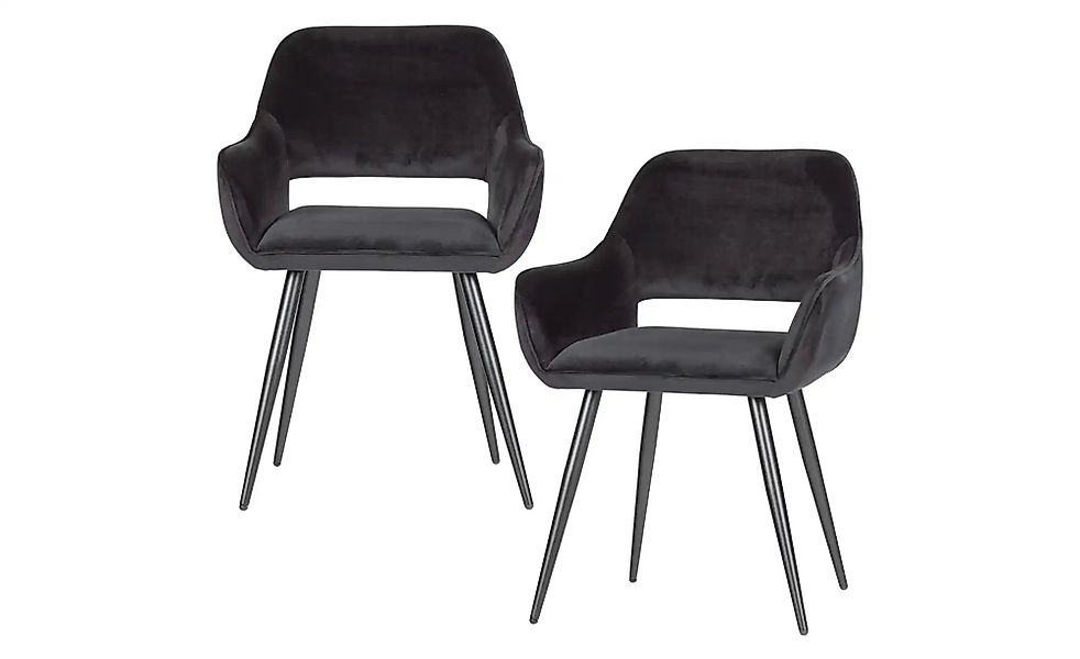 WOOOD Esszimmerstuhl 2er-Set   ¦ schwarz ¦ Maße (cm): B: 57 H: 80 Stühle > günstig online kaufen