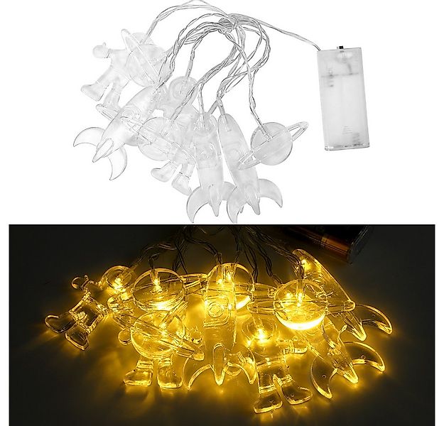 Qualra LED-Lichterkette 10/20LEDs Astronaut Rakete Raumschiff Lichterkette günstig online kaufen