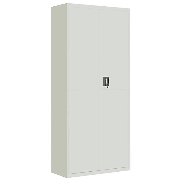 vidaXL Aktenschrank Hellgrau 90x40x200 cm Stahl günstig online kaufen