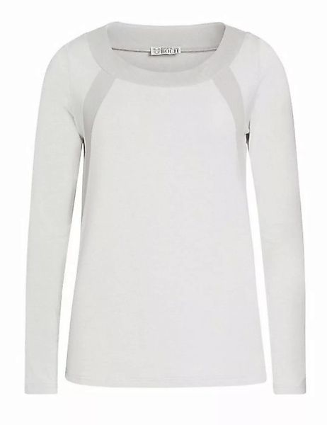 Brigitte von Boch Langarmshirt Cammo Jersey-Shirt Mesh silbergrau günstig online kaufen