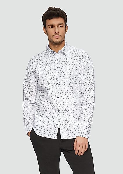 s.Oliver Langarmhemd Slim Fit: Gemustertes Hemd günstig online kaufen