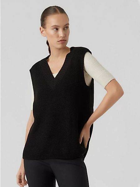 Vero Moda Strickpullover Struktur Pullover ohne Ärmel V-Neck Pullunder VMLE günstig online kaufen