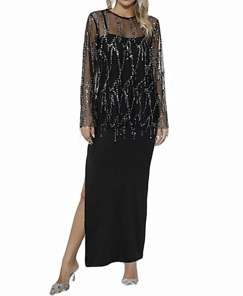 AFAZ New Trading UG Abendkleid Damen-Maxirock mit Pailletten-Quastenbluse u günstig online kaufen
