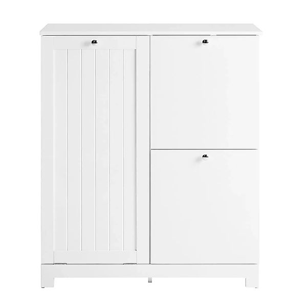 SoBuy Badezimmerschrank mit 3 Wäschekörben Badschrank Wäscheschrank Weiß 78 günstig online kaufen