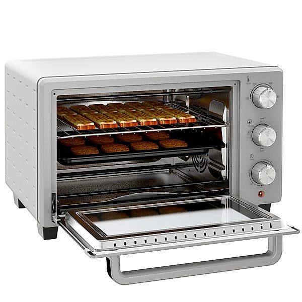 HOMCOM kleine Backofen 21L, 100°C-230°C, 1 Std. Timer, mit 3 Kochmodi, Drah günstig online kaufen