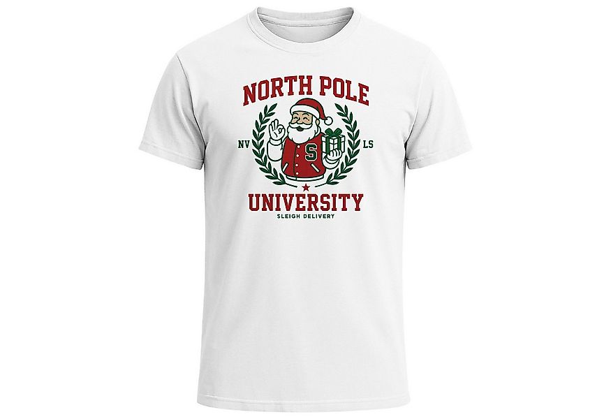 Neverless Print-Shirt Herren T-Shirt Weihnachtsshirt College Style Schriftz günstig online kaufen