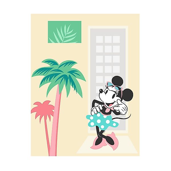 Komar Poster Minnie Mouse Palms Disney B/L: ca. 40x50 cm günstig online kaufen