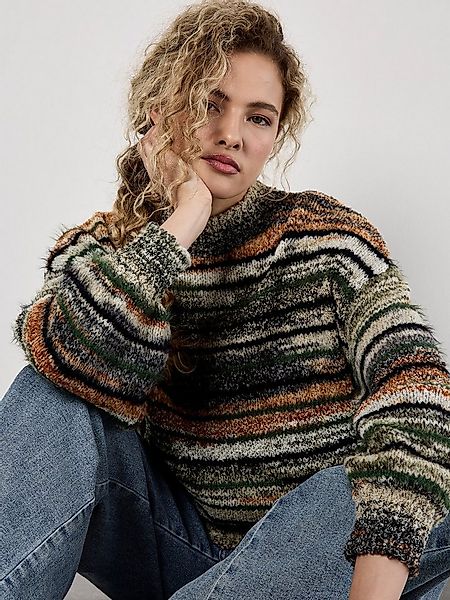 Apricot Rundhalspullover Streifenpullover in kuscheliger Ware günstig online kaufen