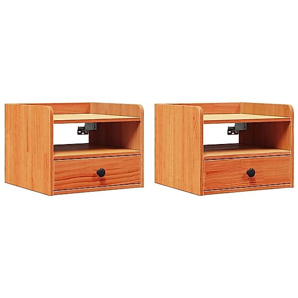 vidaXL Nachttisch 2 Stk Wachsbraun 38 x 36 x 29,5 cm Massivholz Kiefer 8735 günstig online kaufen