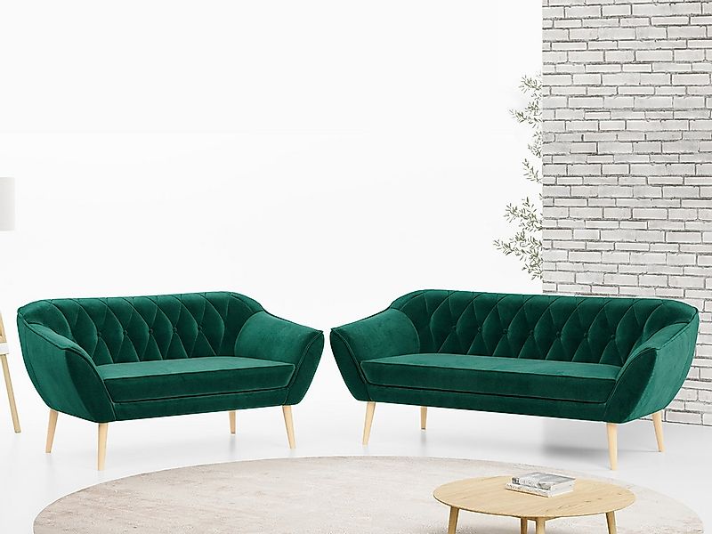 MKS MÖBEL Sofa PIRS 3 2, Set, zwei Sofas, T30-Schaum, Holzbeine, Skandinavi günstig online kaufen