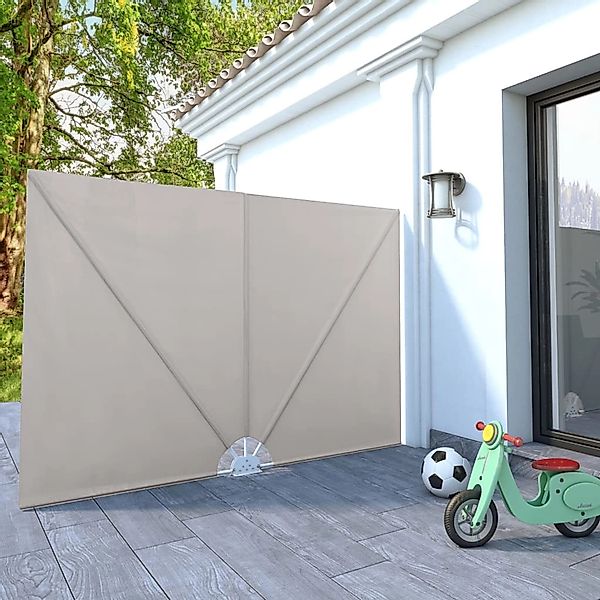 furnicato Faltbarer Terrassen-Seitenfächer Creme 240×160 cm günstig online kaufen