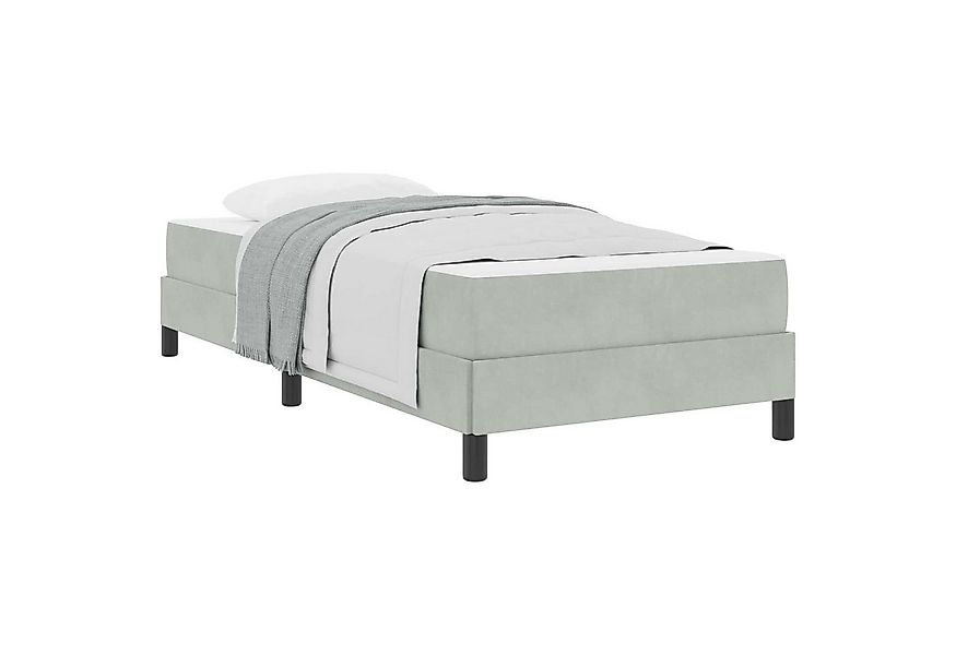 vidaXL Bett Boxspringbett mit Matratze Hellgrau 80 x 210 cm Stoff (1-tlg) günstig online kaufen