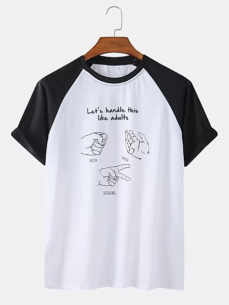 Mens Contrast Color Splice Geste Lässige Kurzarm-T-Shirts günstig online kaufen