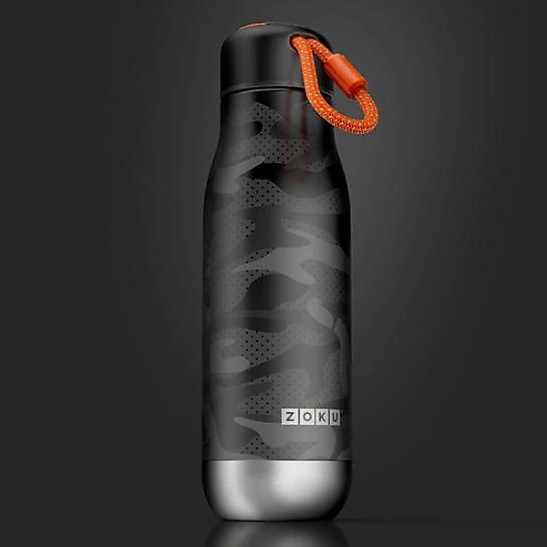 Edelstahl Trinkflasche - auslaufsicher 500ml Black Camo günstig online kaufen