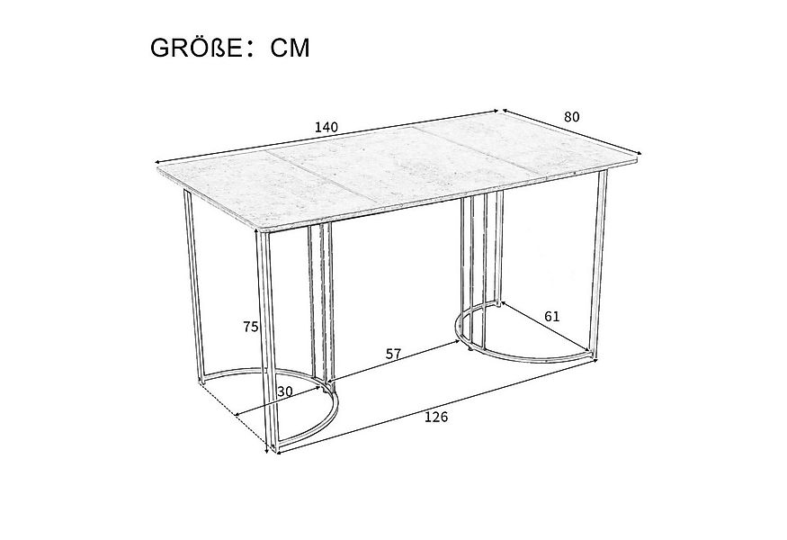 Flieks Essgruppe, (Sitzgruppe Set, 5-tlg., 1 Tisch 140x80x75cm mit 4 Stühle günstig online kaufen