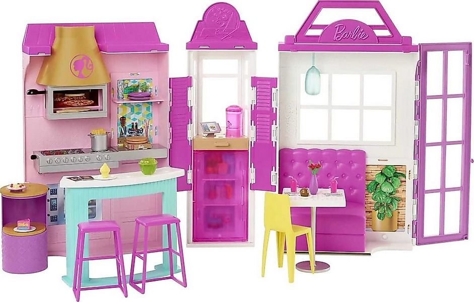 Barbie Puppenhaus Barbie Cook 'n Grill Restaurant 6 Spielbereiche 30 Teile günstig online kaufen