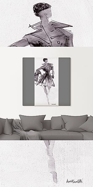 Artland Wandbild »Mode Skizzenbuch VII« Mode 1 Stk. tlg. als Leinwandbild, günstig online kaufen
