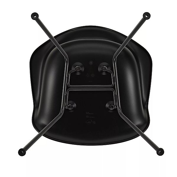 Vitra - Eames Plastic Chair DAX Gestell schwarz - tiefschwarz/Sitzschale Po günstig online kaufen