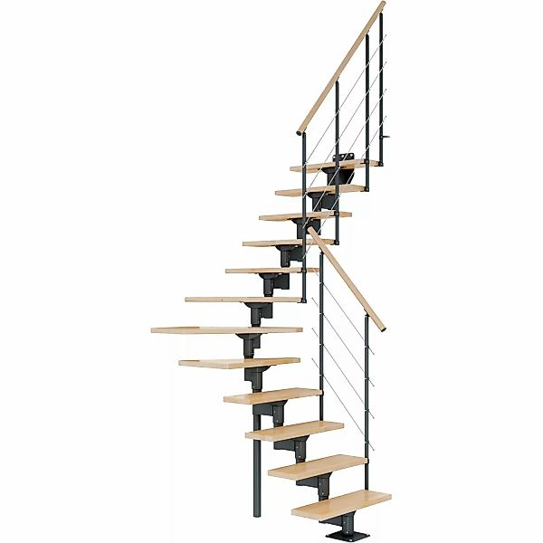 Dolle Mittelholmtreppe Boston 1/4gew. Buche Metall Anthrazit FSC® günstig online kaufen