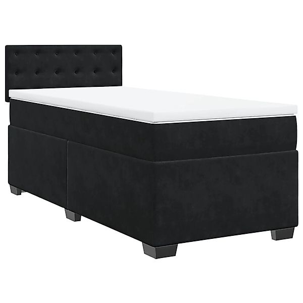vidaXL Boxspringbett mit Matratze Schwarz 90x200 cm Samt 3286212 günstig online kaufen