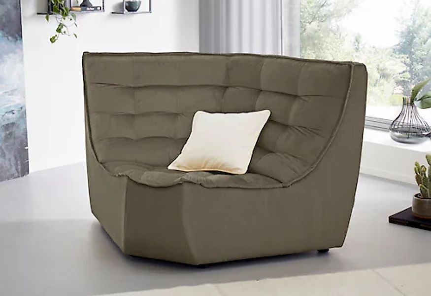 CALIA ITALIA Ecksofa »Banjo,, Eckelement, tolles Design und hoher Sitzkomfo günstig online kaufen