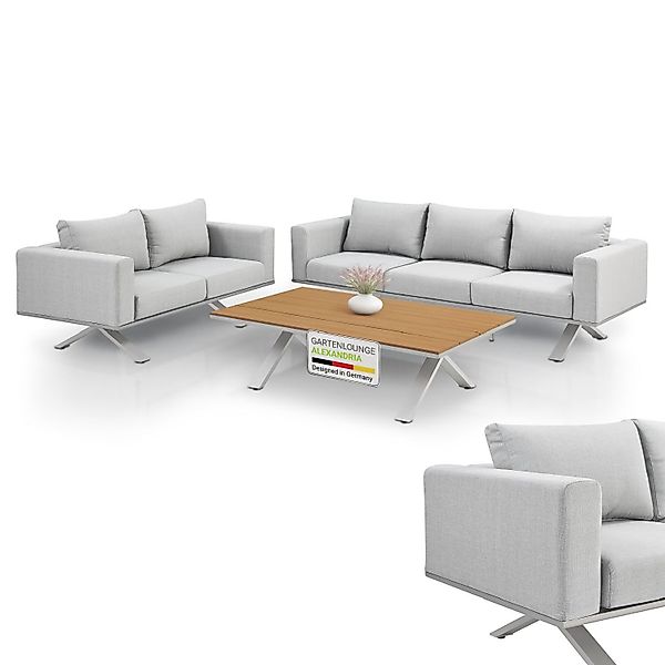 Juskys Gartenlounge-Set Alexandria, (3-tlg), Premium Gartenmöbel günstig online kaufen