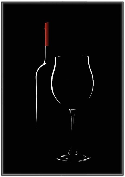 Wallario Poster, Rotwein bei Nacht, in günstig online kaufen
