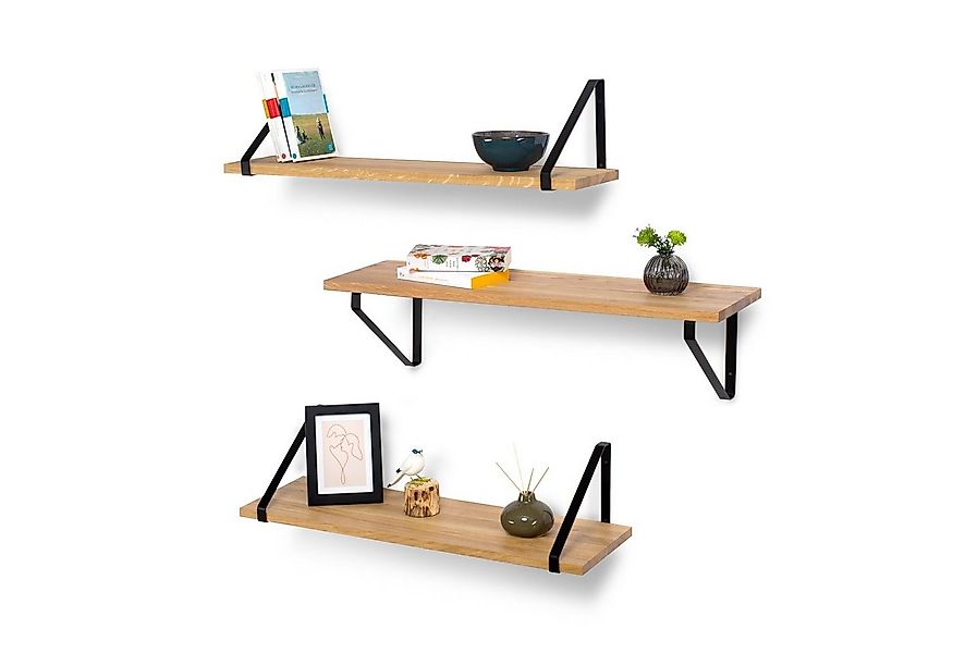 Rikmani Wandregal RAY Schweberegal Eiche schwarz, Holzregal, Wandboard, Büc günstig online kaufen