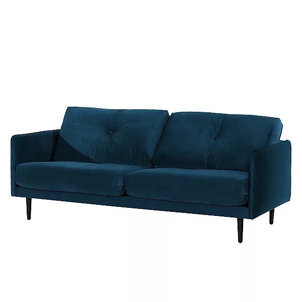 home24 Norrwood Sofa Pigna II 3-Sitzer Dunkelblau Samt 208x86x94 cm günstig online kaufen