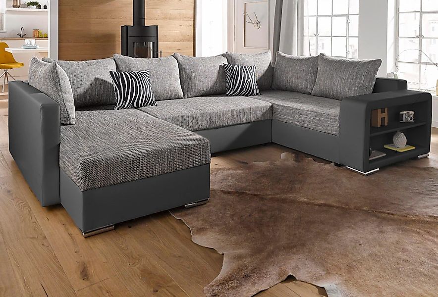 COLLECTION AB Wohnlandschaft "John U-Form", mit Bettfunktion, wahlweise mit günstig online kaufen