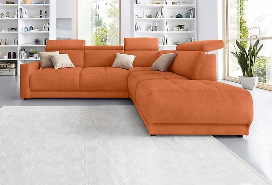 DOMO collection Ecksofa »Ava, moderne Sitzheftung mit toller Doppelnaht, ko günstig online kaufen