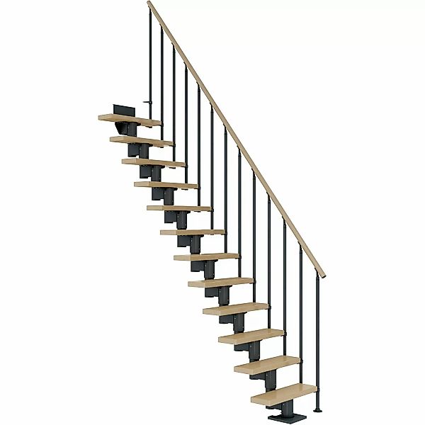 Dolle Mittelholmtreppe Dublin Ahorn Anthrazit GH bis 337 cm Gerade 65 cm günstig online kaufen