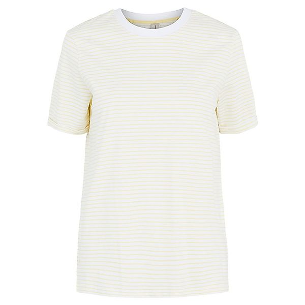Pieces Ria Kurzarm Fold Up Solides T-shirt XL Bright White / Stripes Pale B günstig online kaufen