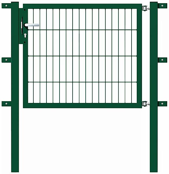 Metallzaun Einzeltor für Doppelstabmatte Grün z. Einbetonieren 80 cm x 100 günstig online kaufen