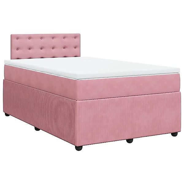 vidaXL Boxspringbett mit Matratze Rosa 120x200 cm Samt 3290027 günstig online kaufen