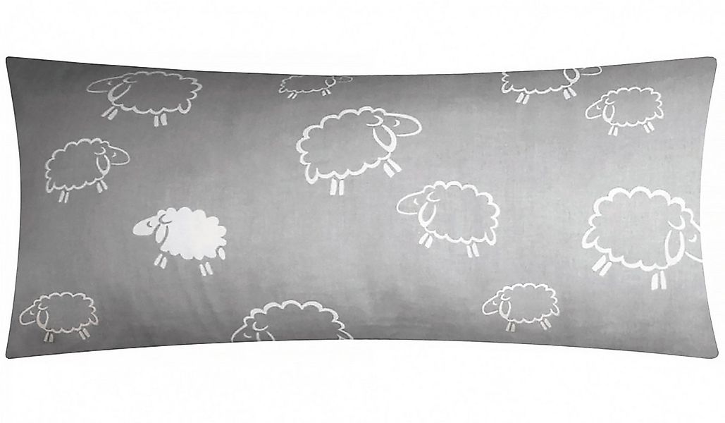 Heubergshop Kissenbezug, (1 Stück), 40x80cm – Schafe Lämmer Grau Weiß 100% günstig online kaufen