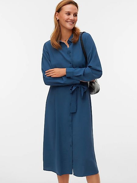 Vero Moda Midikleid "VMESME LS CALF SHIRT DRESS WVN GA" günstig online kaufen