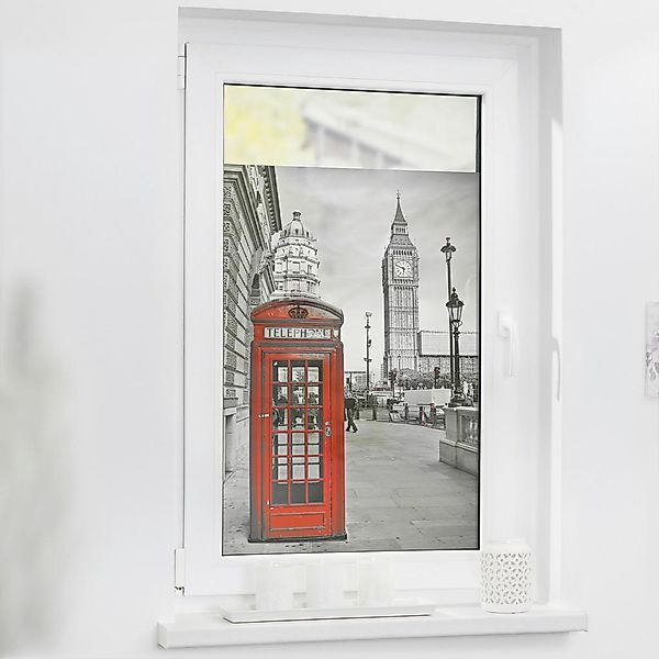 LICHTBLICK Fensterfolie London London London rot B/L: ca. 100x100 cm günstig online kaufen