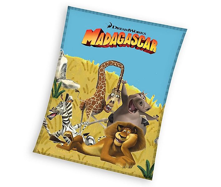 Kinderdecke Madagascar Fleece Decke Kinderdecke 130 x 160 cm, DreamWorks günstig online kaufen
