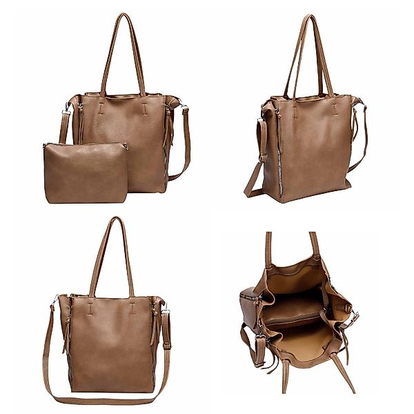 ITALYSHOP24 Schultertasche SET 2in1 Damen Tasche günstig online kaufen