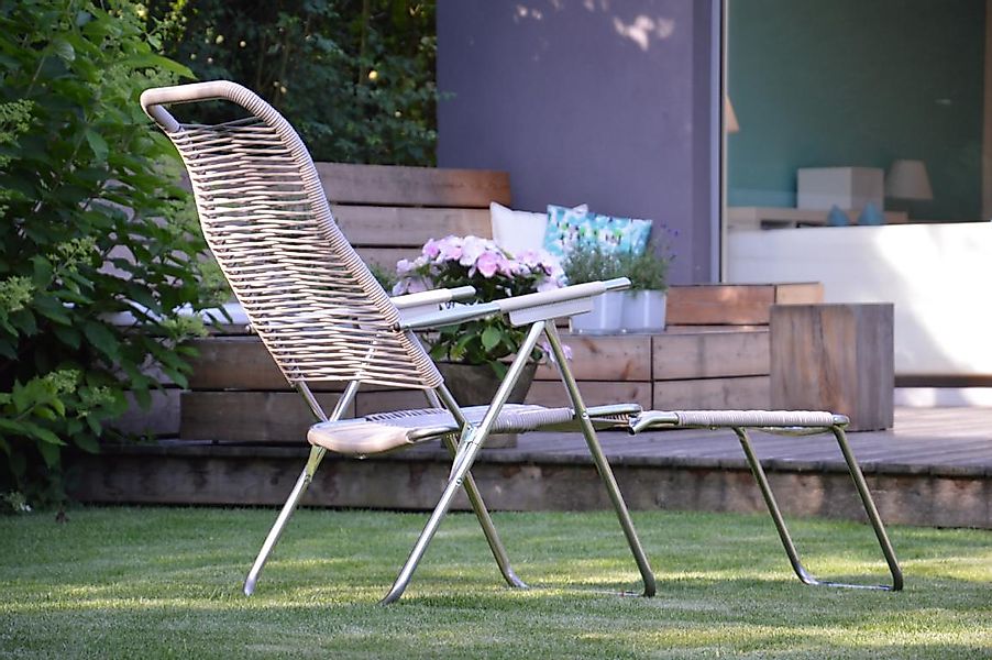 Fiam Gartensessel Spaghetti aus Aluminium, Taupe günstig online kaufen