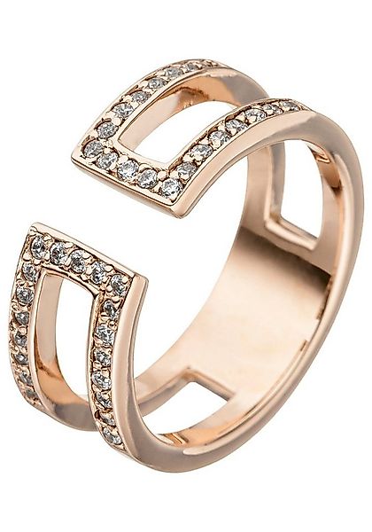 JOBO Fingerring, 925 Silber roségold vergoldet mit Zirkonia günstig online kaufen