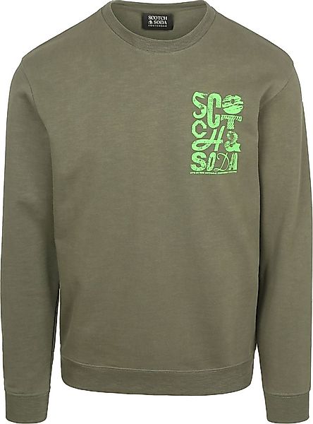 Scotch and Soda Pullover Logo Olivgrün - Größe XXL günstig online kaufen