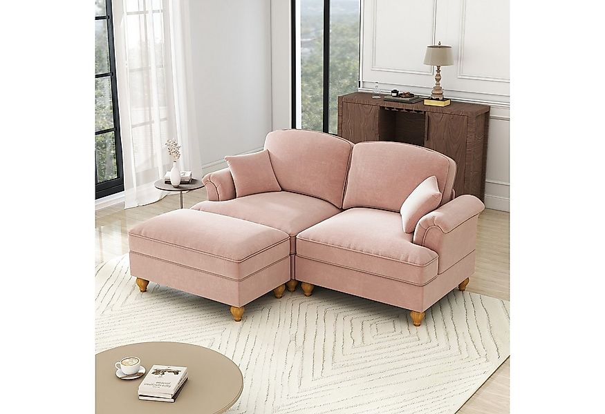 Leawin Sofa Modulares 2-Sitzer Chenille Sofa mit Schlaffunktion – Sofas Woh günstig online kaufen