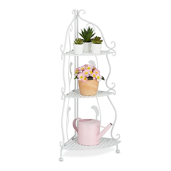relaxdays Eckregal Weißes Eckregal aus Metall günstig online kaufen