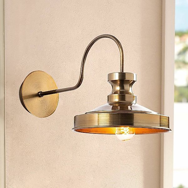 Wandleuchte Berceste, goldfarben, Metall, Höhe 23 cm, E27 günstig online kaufen